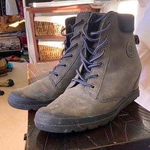 “Palladium” hidden wedge ankle boots